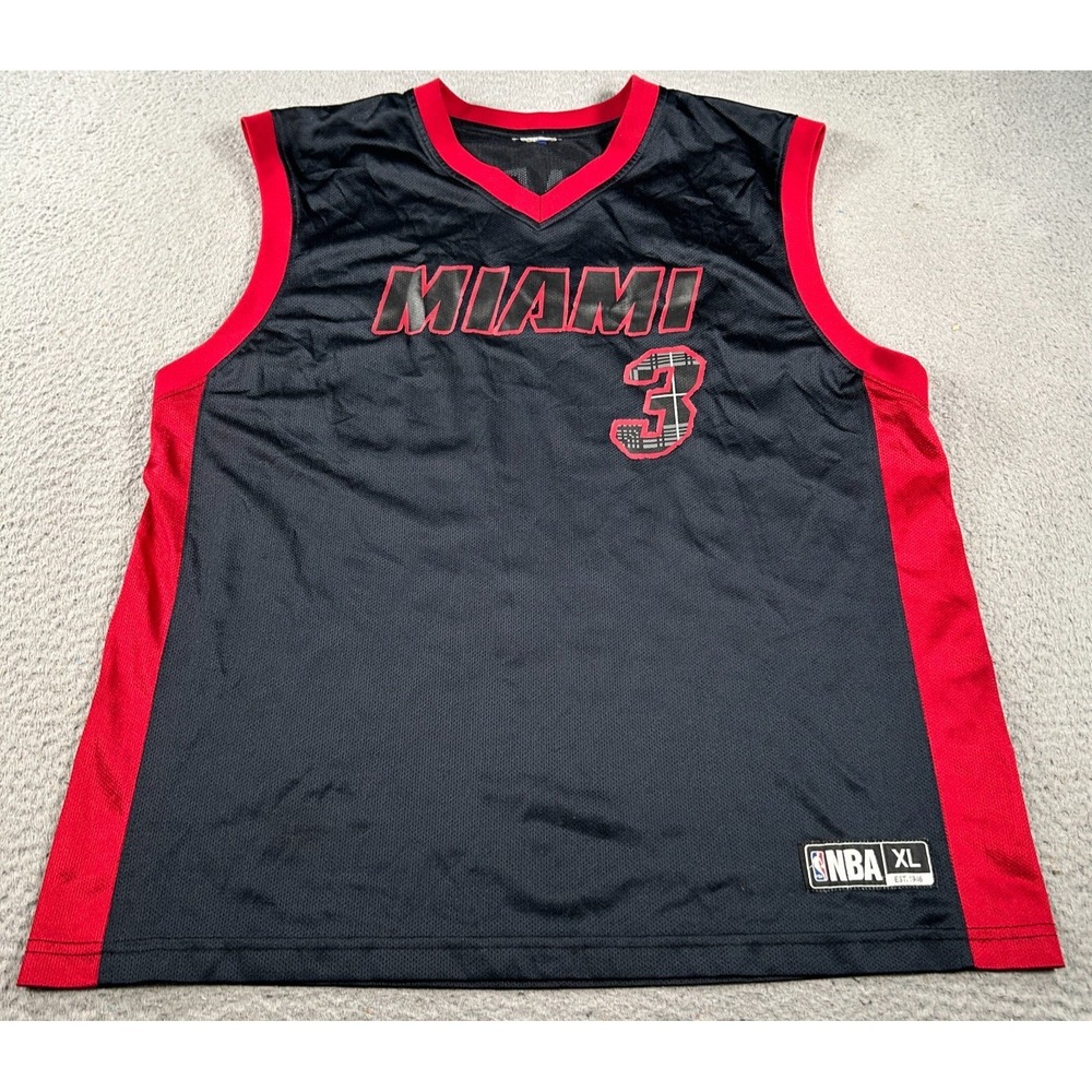 NBA Miami Heat Dwyane Wade Jersey Mens XL Black #3 Sports Basketball Performance